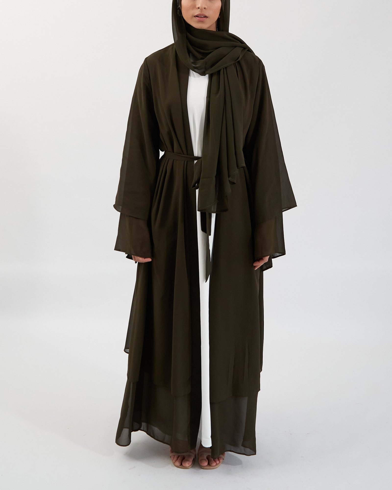 Aisha Abaya with Hijab - Khaki