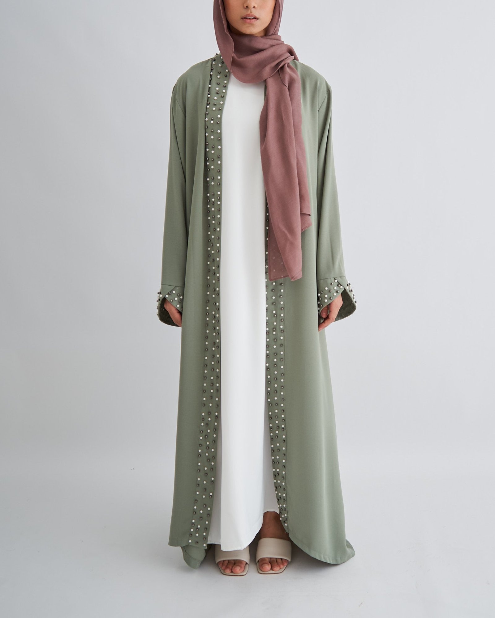 Amirah Pearl Abaya - Minty